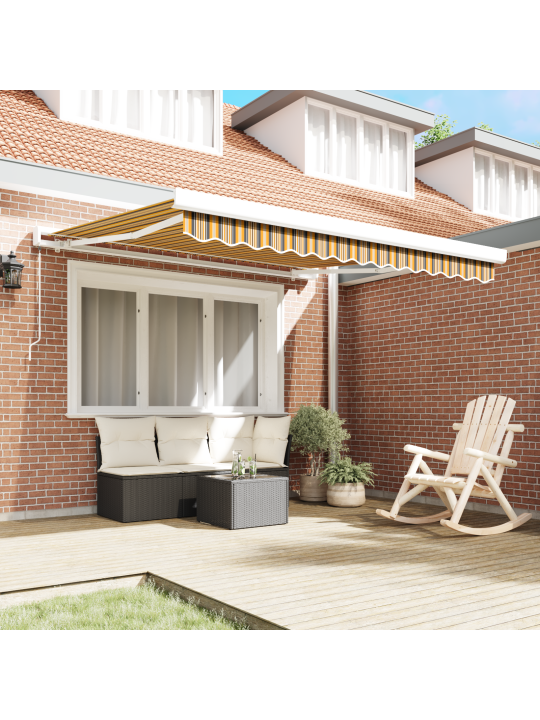 Käsitsi sissetõmmatav varikatus mitmevärviline triip 350x250 cm