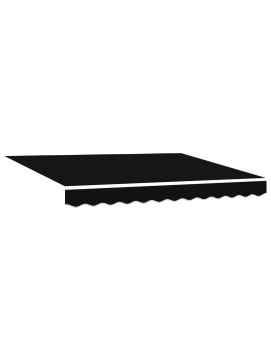 Käsitsi sissetõmmatav varikatus must 350x250 cm, varikatuse asenduskangas 3,5x2,5 m raamile must