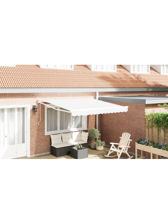 Automaatne sissetõmmatav varikatus valge 350x250 cm, varikatus kreplacement kangas 3.5x2.5 m raam valge