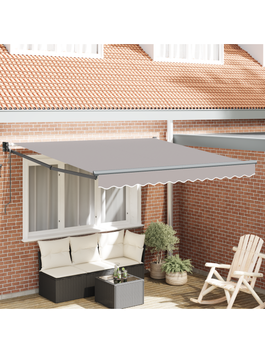 Automaatne sissetõmmatav varikatus helehall 350x250 cm, varikatus asenduskate 3.5x2.5 m raami jaoks helehall