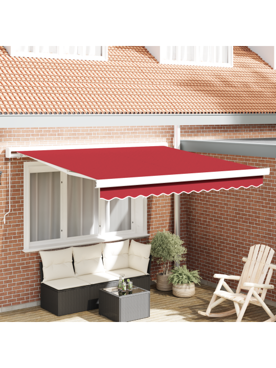 Käsitsi sissetõmmatav varikatus punane 350x250 cm, varikatuse asenduskangas 3,5x2,5 m raami punane