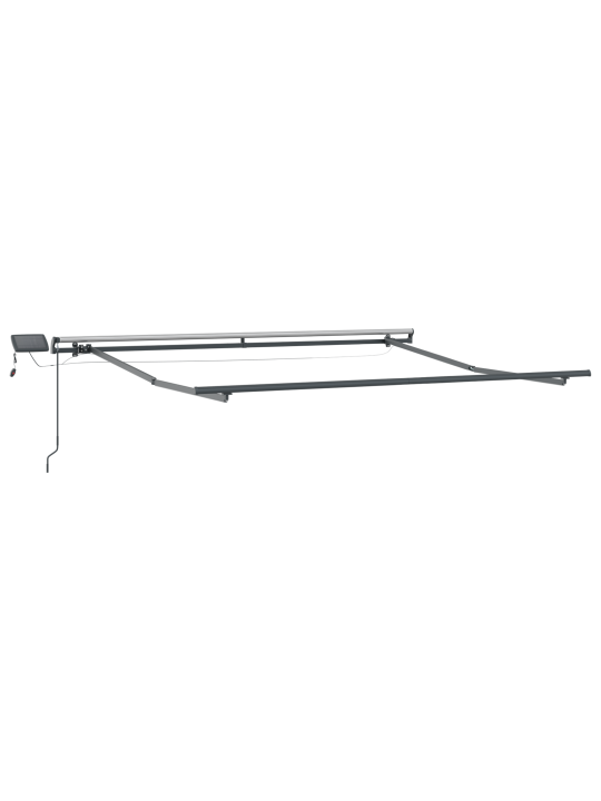 Käsitsi sissetõmmatav varikatus koos led roheline ja valge 350x250 cm, varikatus asenduskangas 3,5x2,5 m raami roheline ja valge