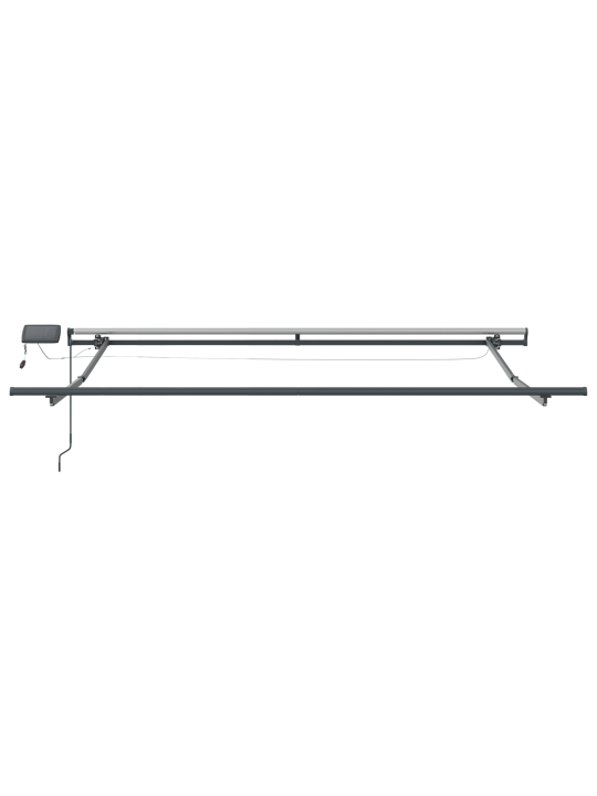 Käsitsi sissetõmmatav varikatus koos led roheline ja valge 350x250 cm, varikatus asenduskangas 3,5x2,5 m raami roheline ja valge