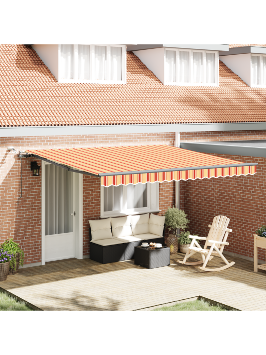 Automaatne sissetõmmatav varikatus led kollane ja oranž 400x300 cm
