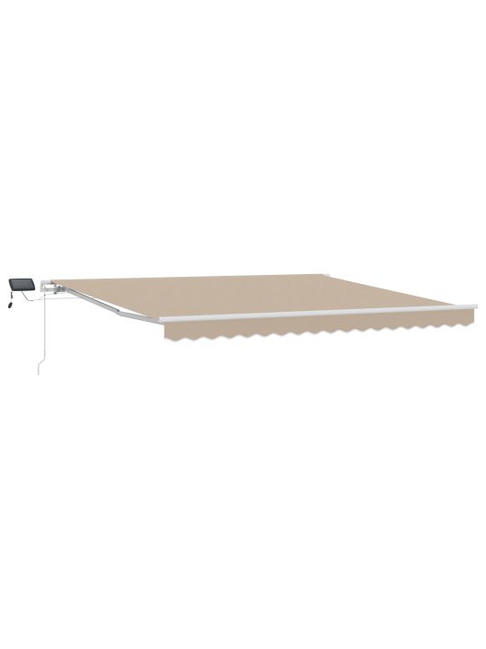 Käsitsi sissetõmmatav varikatus lediga beež 400x300 cm, varikatuse asenduskangas 4x3 m raamile beež