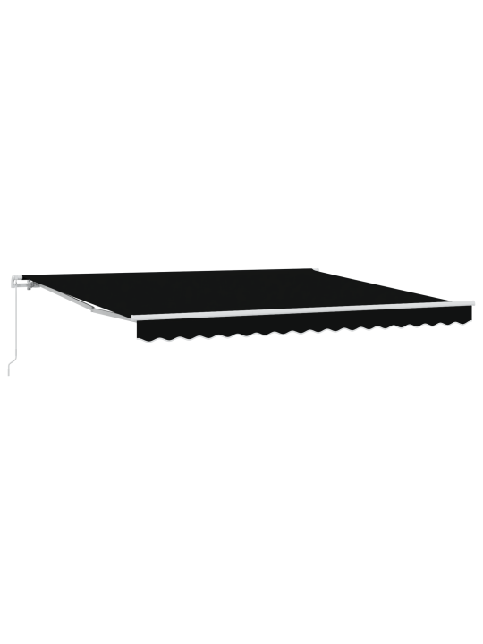 Käsitsi sissetõmmatav varikatus must 400x350 cm, varikatus vahetuskangas 4x3.5 m raami jaoks must