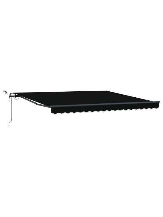 Automaatne sissetõmmatav varikatus lediga must 400x350 cm, varikatuse asenduskangas 4x3,5 m raami jaoks must