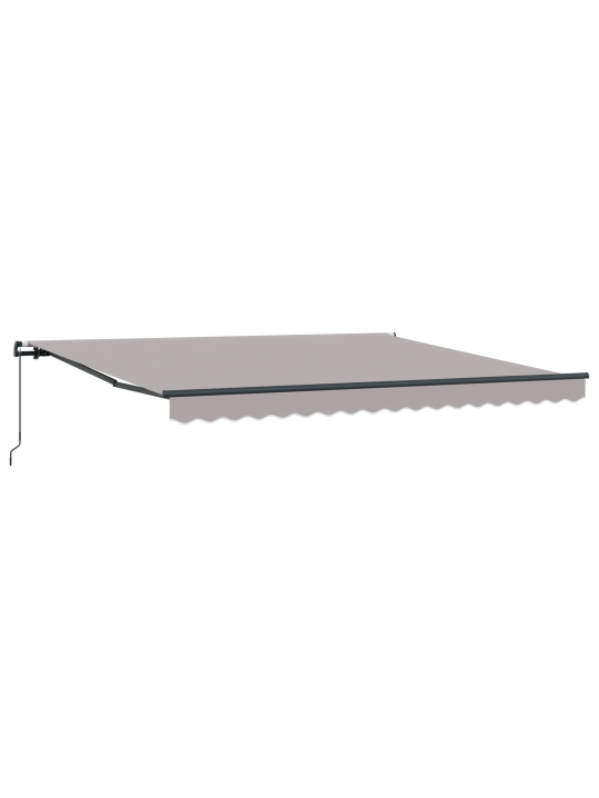 Käsitsi sissetõmmatav varikatus helehall 400x350 cm, varikatus 4x3.5 m raami asendamine helehall