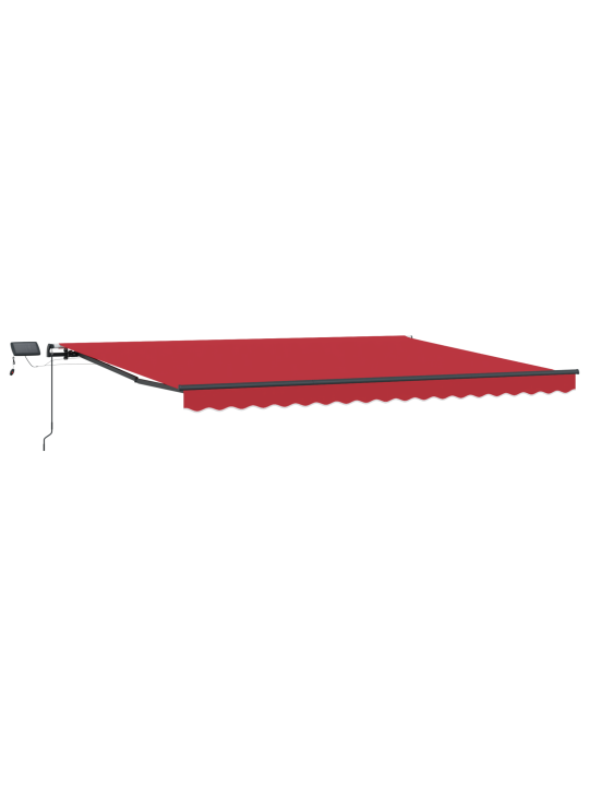 Käsitsi sissetõmmatav varikatus led punane 400x350 cm, varikatus asenduskangas 4x3,5 m raami punane