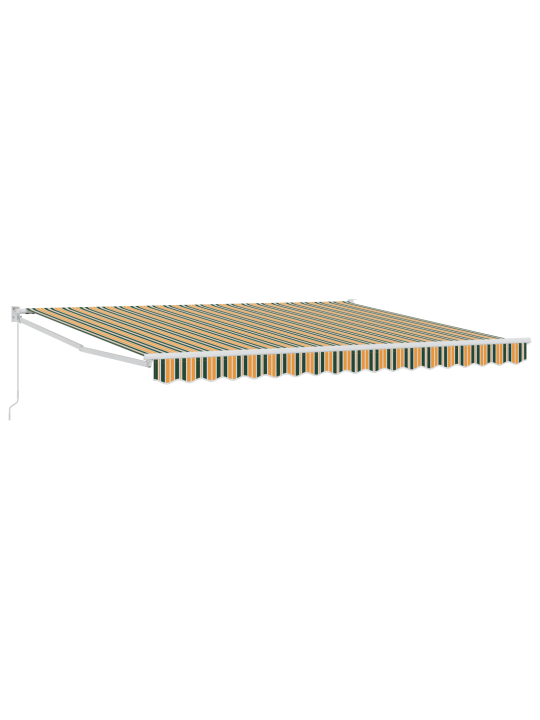 Käsitsi sissetõmmatav varikatus roheline ja valge 400x350 cm, varikatuse vahetuskangas 4x3.5 m raami jaoks roheline ja valge