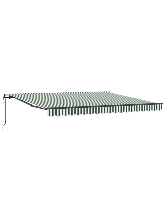 Automaatne sissetõmmatav varikatus roheline ja valge 400x350 cm, varikatuse asenduskangas 4x3.5 m raami jaoks roheline ja valge