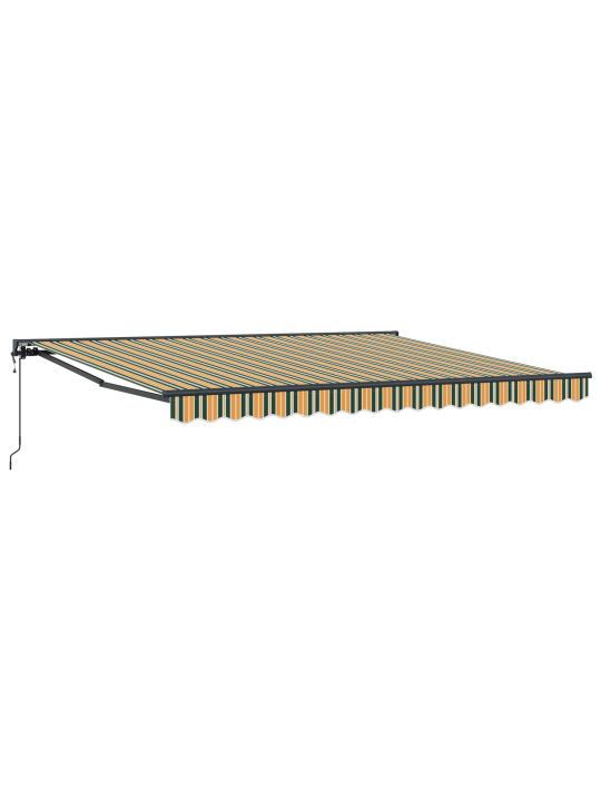 Automaatne sissetõmmatav varikatus led-iga roheline ja valge 400x350 cm, varikatus vahetus kangas 4x3.5 m raam roheline ja valge