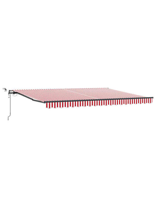 Automaatne sissetõmmatav varikatus led-punase ja valge triibuga 450x300 cm