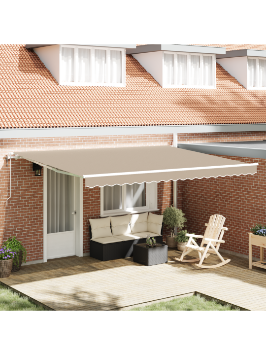 Automaatne sissetõmmatav varikatus beež 450x300 cm, varikatuse asenduskangas 4.5x3 m raami jaoks beež