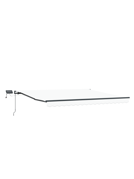 Käsitsi sissetõmmatav varikatus led-valgusega 450x300 cm, varikatus 4.5x3 m raamile valge
