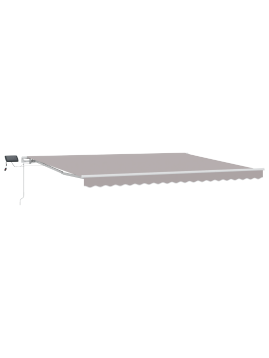 Käsitsi juhitav sissetõmmatav varikatus led heledas hallis 450x300 cm, varikatuse asenduskangas 4,5x3 m raami jaoks heledas hallis