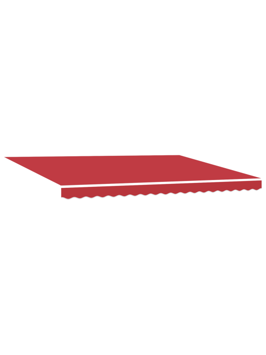 Käsitsi sissetõmmatav varikatus led valgustusega punane 450x300 cm, varikatuse vahetuskangas 4.5x3 m raamile punane