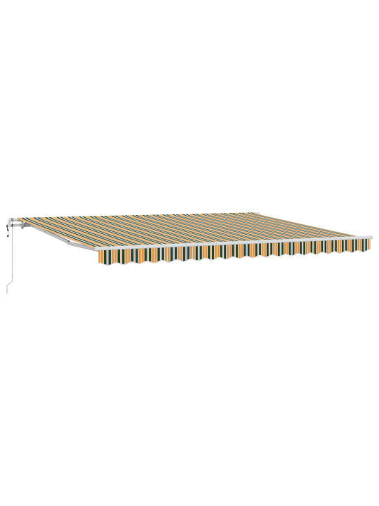 Automaatne sissetõmmatav varikatus roheline ja kollane 450x300 cm, varikatus paatide raamile 4.5x3 m roheline ja kollane
