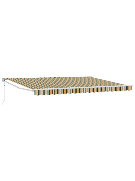 Automaatne sissetõmmatav varikatus roheline ja kollane 450x300 cm, varikatuse asenduskangas 4.5x3 m raamile roheline ja kollane