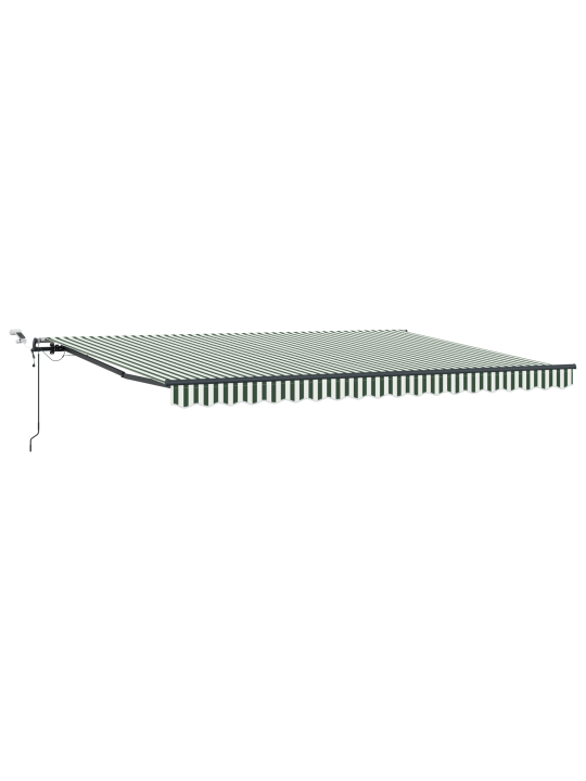 Automaatne sissetõmmatav varikatus lediga roheline ja valge 450x300 cm, varikatus asenduskangas 4,5x3 m raam roheline ja valge