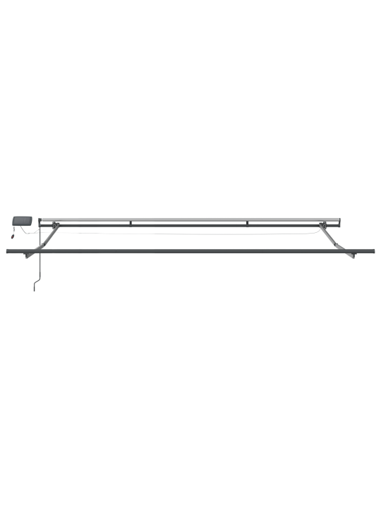 Käsitsi sissetõmmatav varikatus led valgustusega helehall 450x350 cm, varikatus asenduskangas 4.5x3.5 m raamile helehall