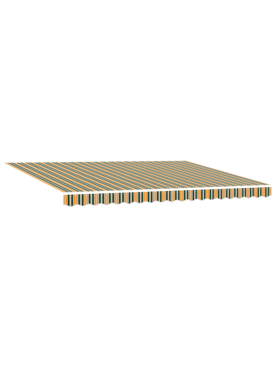 Automaatne sissetõmmatav varikatus ledidega rohelises ja kollases, 450x350 cm, varikatuse asendusmaterjal 4.5x3.5 m raami jaoks rohelises ja kollases
