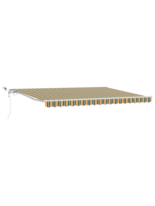 Automaatne sissetõmmatav varikatus ledidega rohelises ja kollases, 450x350 cm, varikatuse asendusmaterjal 4.5x3.5 m raami jaoks rohelises ja kollases