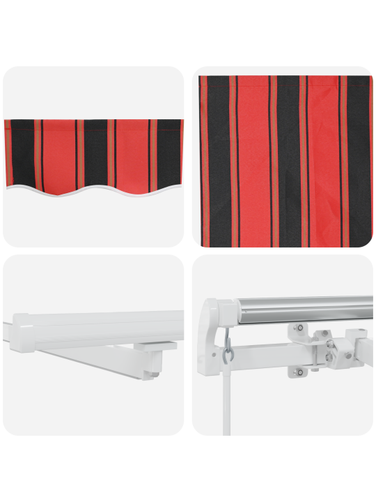 Käsitsi sissetõmmatav varikatus led-iga oranž ja pruun, 500x300 cm