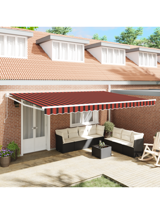 Manuaalne sissetõmmatav varikatus oranž ja pruun 500x300 cm