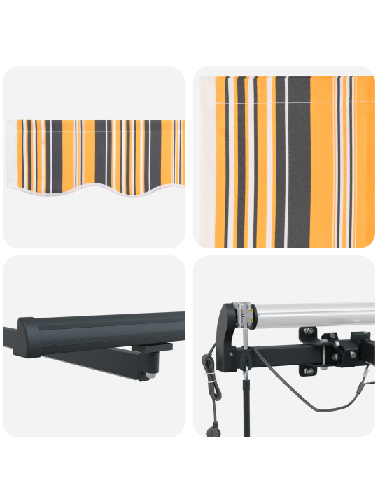 Automaatne sissetõmmatav varikatus led multivärvilise triibuga 500x300 cm