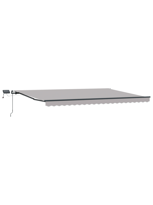 Manuaalne sissetõmmatav varikatus led-valges hallis 500x300 cm, varikatus vaatamisriie 5x3 m raamile helehall