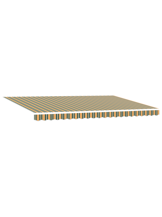 Automaatne sissetõmmatav varikatus koos led-idega roheline ja kollane 500x300 cm, varikatus asenduskangas 5x3 m raam roheline ja kollane