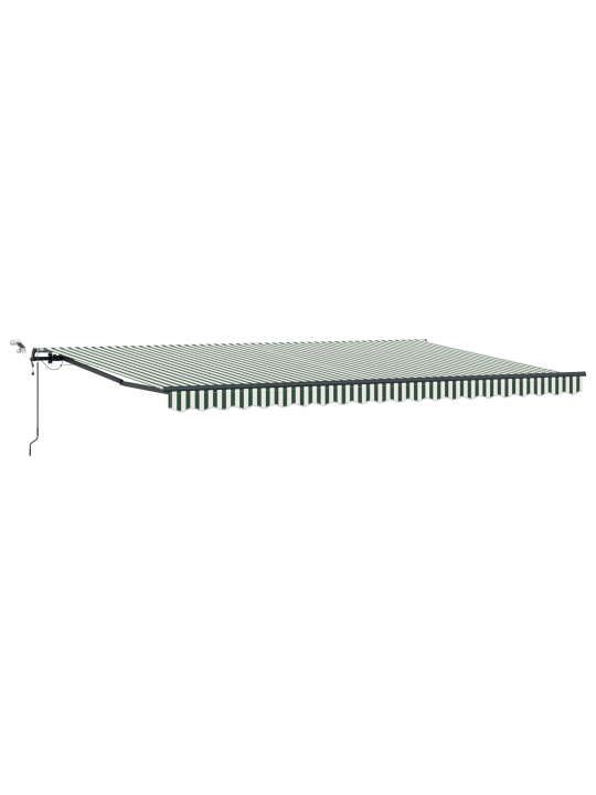 Automaatne sissetõmmatav varikatus koos led roheline ja valge 500x300 cm, varikatus asenduskangas 5x3 m raam roheline ja valge