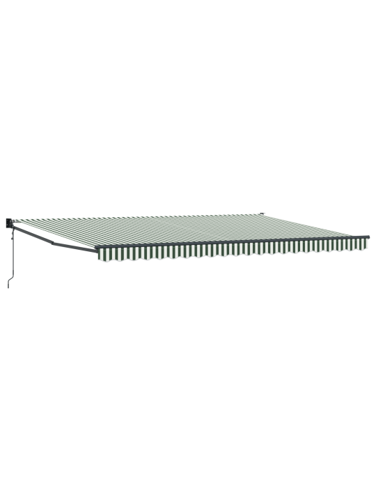 Automaatne sissetõmmatav varikatus roheliste ja valgete 500x300 cm, varikatus asenduskangas 5x3 m raami roheliste ja valgete jaoks