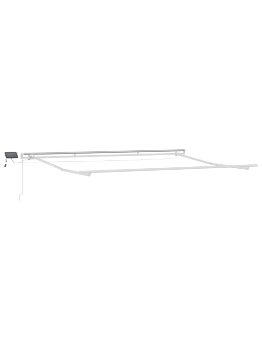 Käsitsi juhitav sissetõmmatav varikatus led-iga must 500x350 cm, varikatuse asendusmaterjal 5x3.5 m raami jaoks must