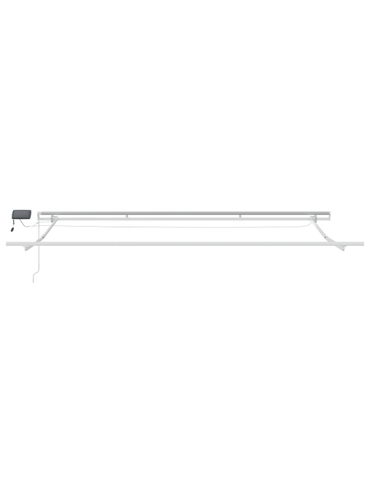 Käsitsi juhitav sissetõmmatav varikatus led-iga must 500x350 cm, varikatuse asendusmaterjal 5x3.5 m raami jaoks must