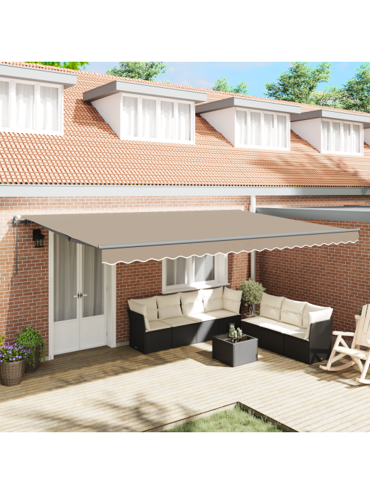 Automaatne sissetõmmatav varikatus beež 500x350 cm, varikatuse asenduskangas 5x3.5 m raamile beež