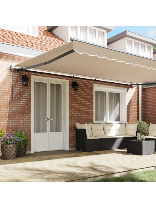 Automaatne sissetõmmatav varikatus beež 500x350 cm, varikatuse asenduskangas 5x3.5 m raamile beež