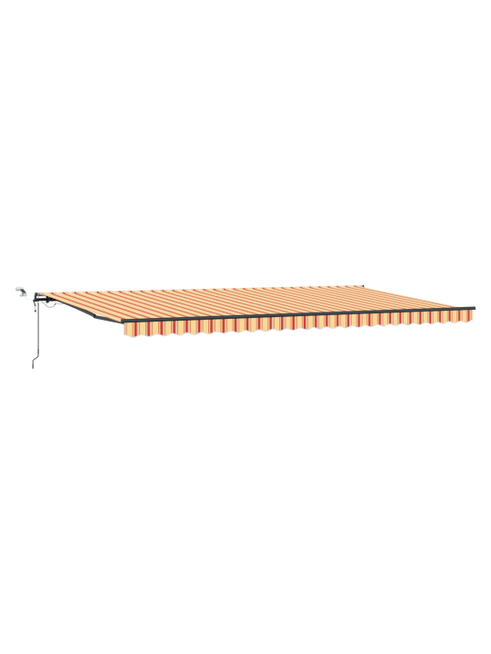 Automaatne sissetõmmatav varikatus koos lediga kollane ja oranž 600x300 cm