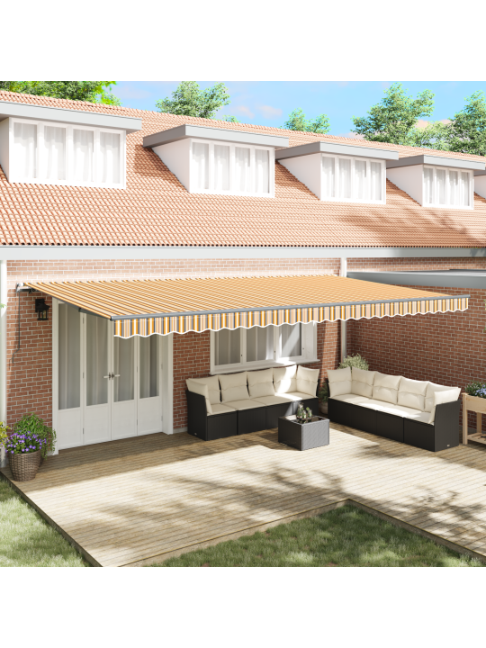 Käsitsi sissetõmmatav varikatus mitme värviga triibud 600x300 cm