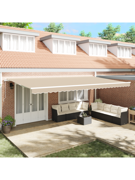 Automaatne sissetõmmatav varikatus beež 600x300 cm