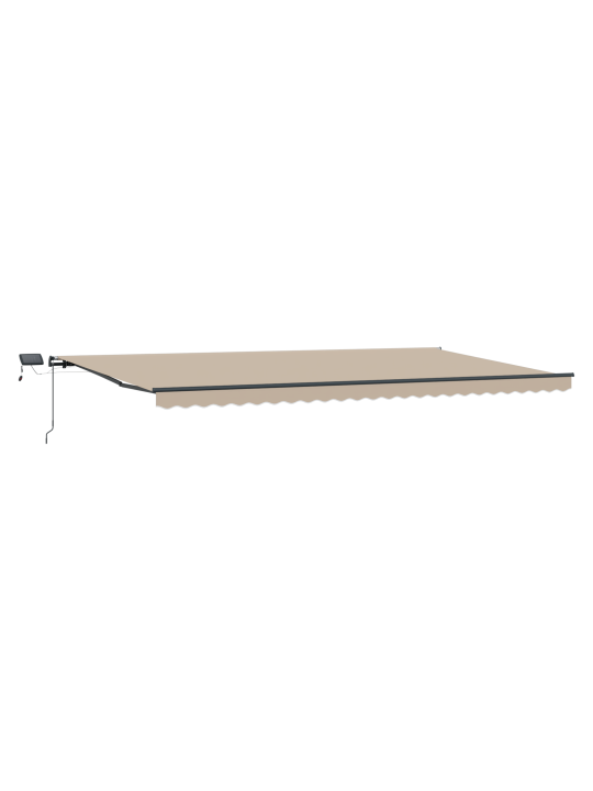 Manuaalne sissetõmmatav varikatus led-valgusega beež 600x300 cm