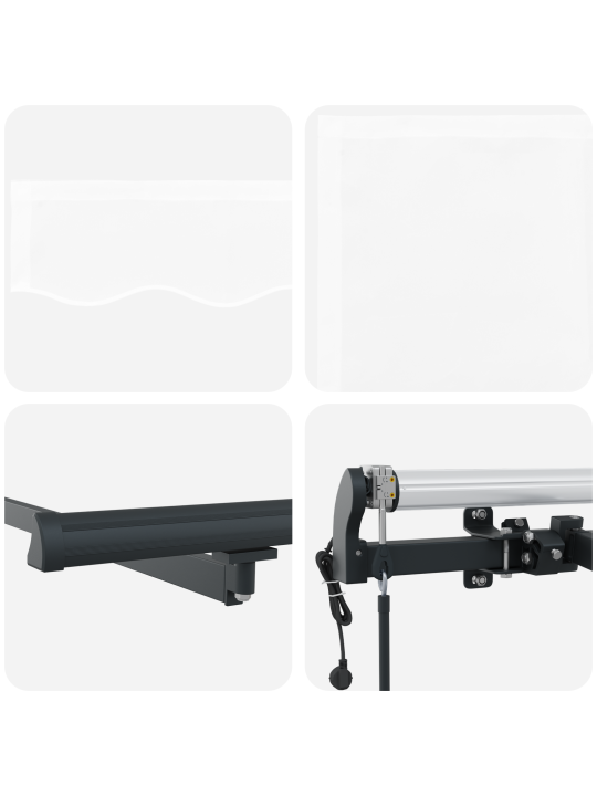 Automaatne sissetõmmatav varikatus valge 600x300 cm