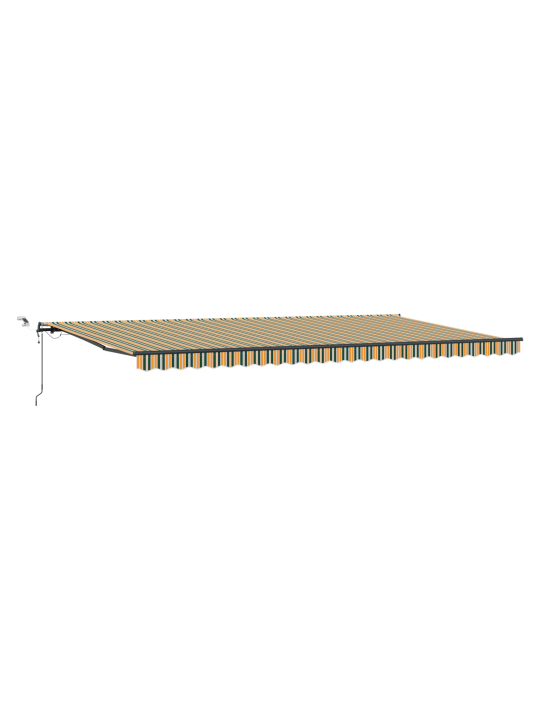 Automaatne sissetõmmatav varikatus ledidega roheline ja kollane 600x300 cm
