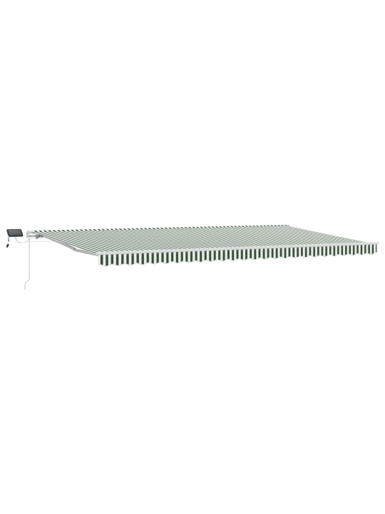 Käsitsi sissetõmmatav varikatus led-valgusega roheline ja valge 600x300 cm