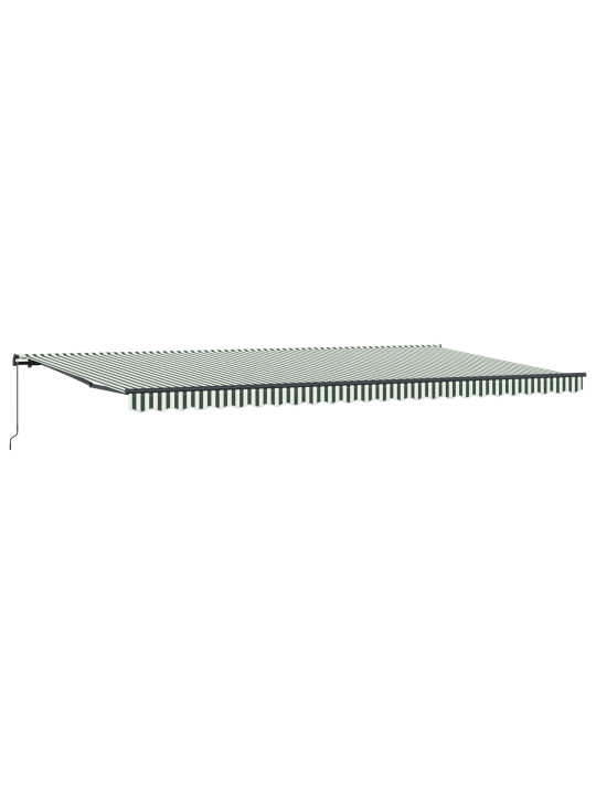 Käsitsi sissetõmmatav varikatus roheline ja valge 600x300 cm
