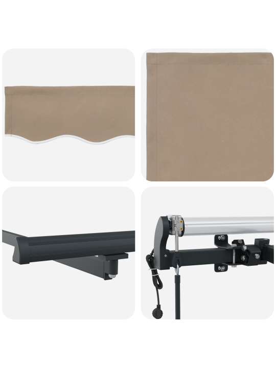 Automaatne sissetõmmatav varikatus beež 600x350 cm