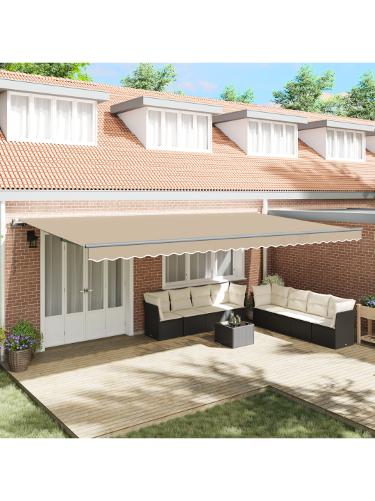 Automaatne sissetõmmatav varikatus beež 600x350 cm