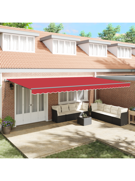 Käsitsi sissetõmmatav varikatus punane 600x350 cm