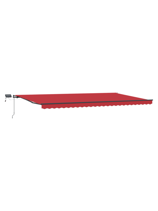 Manuaalne sissetõmmatav varikatus koos led punane 600x350 cm